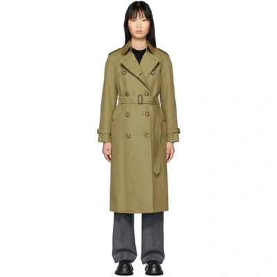 Shop Burberry Khaki The Waterloo Heritage Trench Coat In Rich Olive