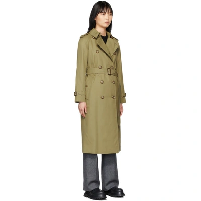 Shop Burberry Khaki The Waterloo Heritage Trench Coat In Rich Olive