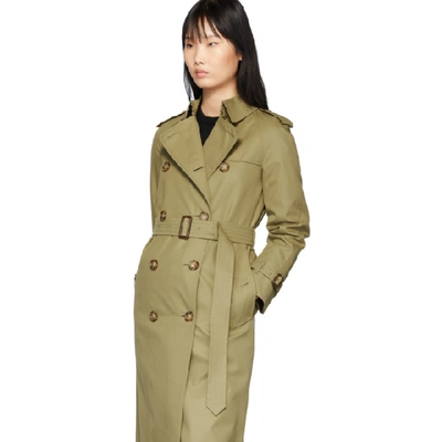Shop Burberry Khaki The Waterloo Heritage Trench Coat In Rich Olive