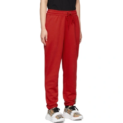 Shop Burberry Red Raine Lounge Pants In Bright Red