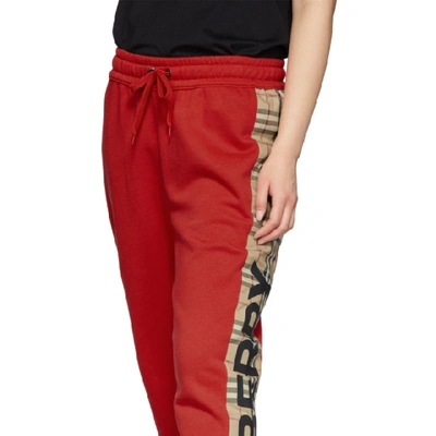 Shop Burberry Red Raine Lounge Pants In Bright Red