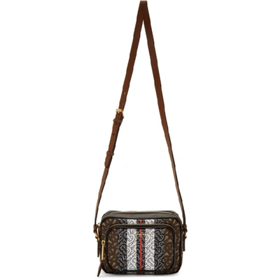 Shop Burberry Brown E-canvas Monogram Small Camera Bag In Bridle Brow