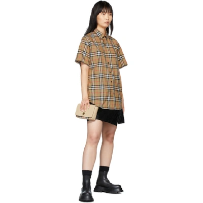 Shop Burberry Beige Check Jameson Short Sleeve Shirt In Antique Yel