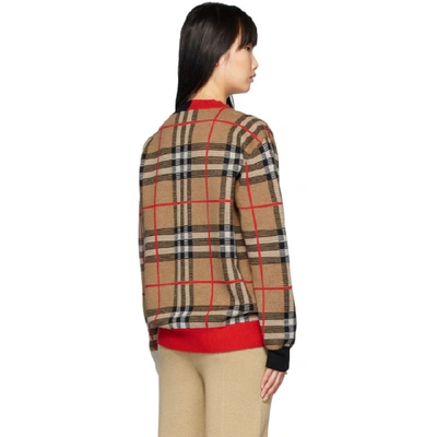 Shop Burberry Beige Duggan V-neck Sweater In Archive Bei