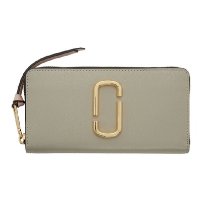 Shop Marc Jacobs Taupe And Beige Snapshot Standard Continental Wallet In 088 Dust Mu