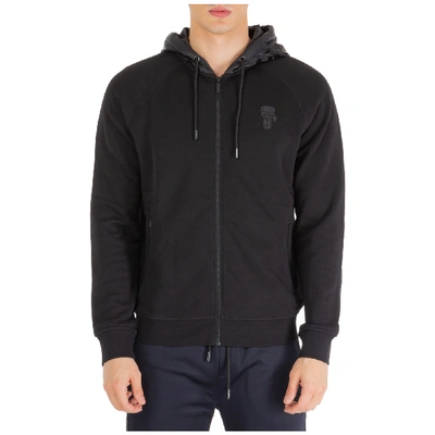 Shop Karl Lagerfeld Men's Sweatshirt With Zip Sweat K/ikonik In Black