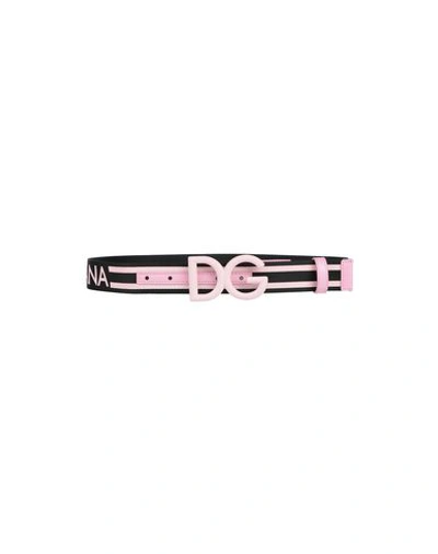 Shop Dolce & Gabbana Woman Belt Pink Size 30 Textile Fibers, Soft Leather