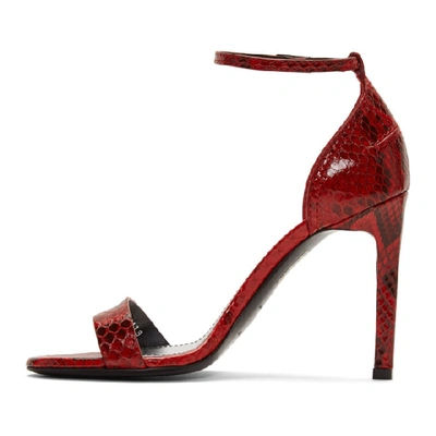 Shop Givenchy Red Python Heeled Sandals In 600 Red