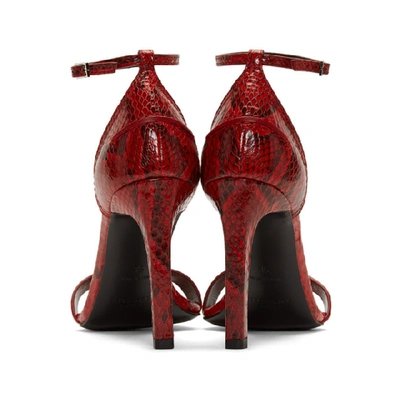 Shop Givenchy Red Python Heeled Sandals In 600 Red