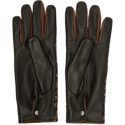 Shop Burberry Brown Monogram Classic Gloves In Bridle Brow