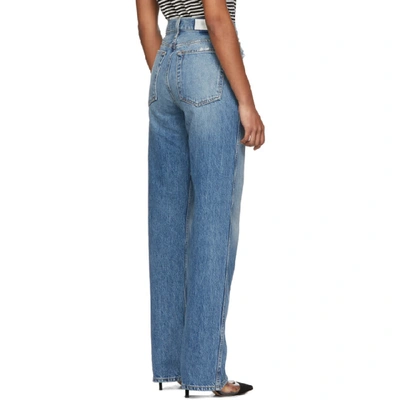 Shop Re/done Blue High-rise Loose Jeans In Worn Blue