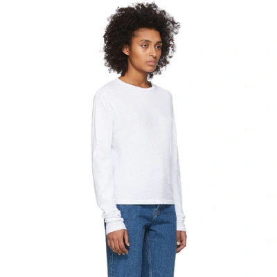 Shop Re/done White Heritage Long Sleeve T-shirt In Optic White