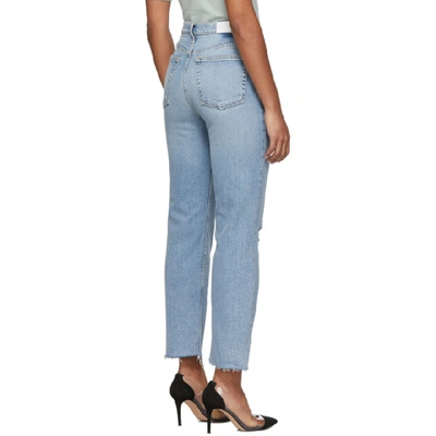 Shop Re/done Blue Comfort Stretch High Rise Stove Pipe Jeans In Cloudy Blue