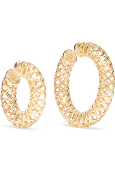 Shop Saskia Diez Set Of Two Gold-plated Ear Cuffs