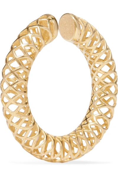 Shop Saskia Diez Set Of Two Gold-plated Ear Cuffs