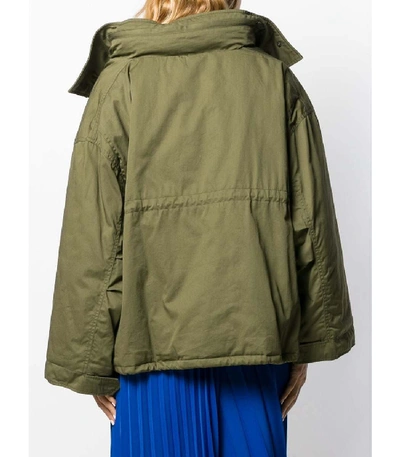 Balenciaga Swing Oversized Hooded Cotton-twill Jacket In Green | ModeSens