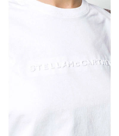Shop Stella Mccartney White Logo Embossed T-shirt