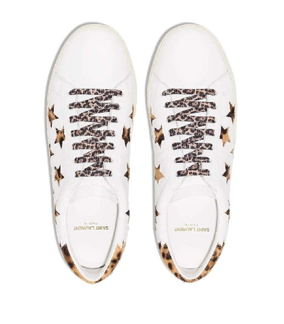 Shop Saint Laurent Star Print Court Sneakers In Multicolor