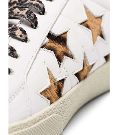 Shop Saint Laurent Star Print Court Sneakers In Multicolor