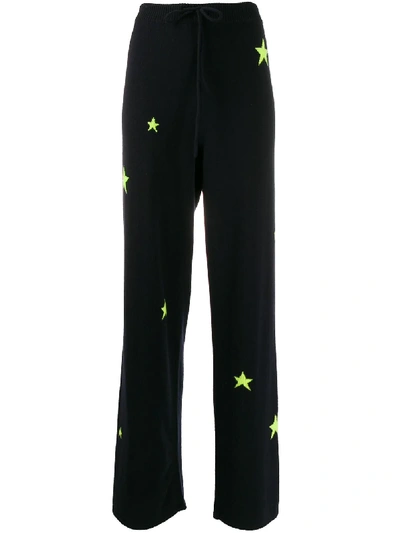 Shop Chinti & Parker Cashmere Fluorescent Star Joggers In Blue