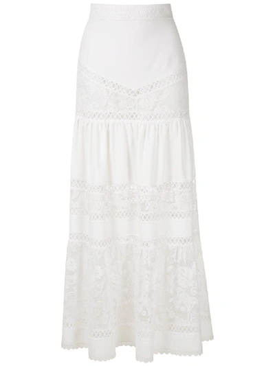 Shop Martha Medeiros Yana Midi Skirt In White