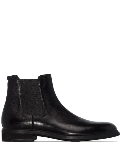 Shop Hugo Boss Slip-on Chelsea Boots In Black