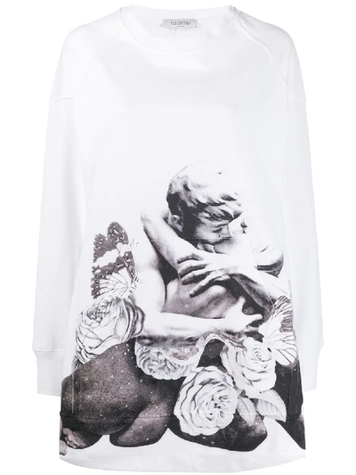 Shop Valentino X Undercover Graphic Lovers Print Sweatshirt In White