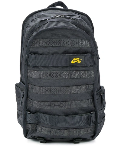 Shop Nike Patterned Detail Logo Patch Backpack In 060 Nero