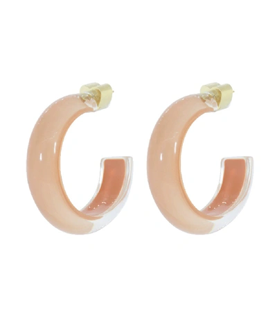 Shop Alison Lou Small Peach Loucite Jelly Hoops In Ylwgold