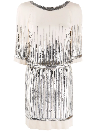 Pre-owned Chanel 2010s Sequin Sunburst Dress In Neutrals