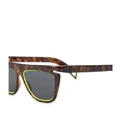 Shop Fendi Logo Tortoiseshell Square Sunglasses In Multicolor