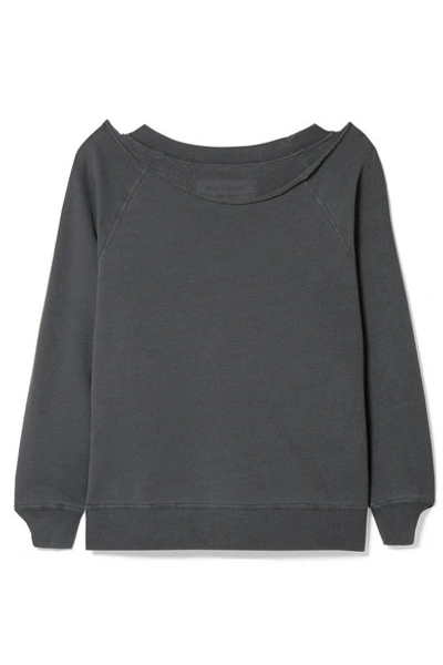 Shop Nili Lotan Luka Cotton-jersey Sweatshirt In Dark Gray