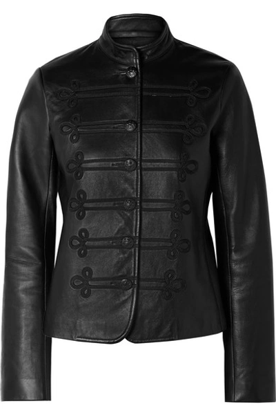 Shop Nili Lotan Jules Embroidered Leather Jacket In Black