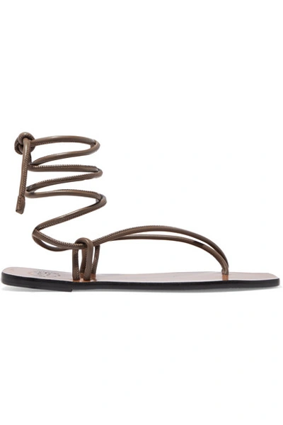 Shop Atp Atelier Alezio Leather Sandals In Brown