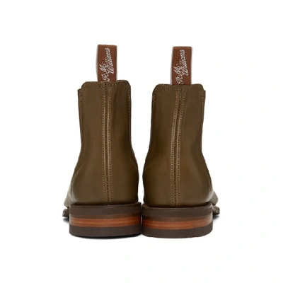 Shop R.m.williams R.m. Williams Khaki Yearling Comfort Craftsman Chelsea Boots In Olive