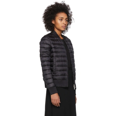 Shop Moncler Black Down Abricot Bomber Jacket In 999 Black