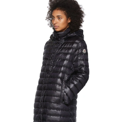 Shop Moncler Black Down Chocolat Coat In 999 Black