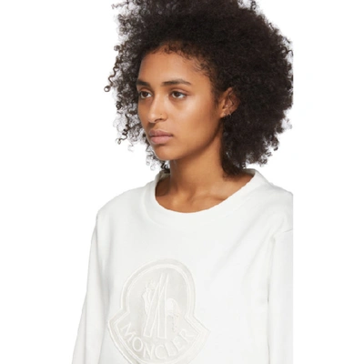 Shop Moncler White Logo Sweatshirt In 032 White