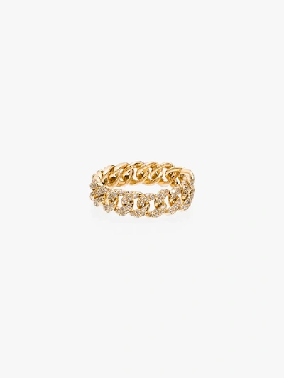 Shay 18k Yellow Gold Mini Link Diamond Ring In Gold