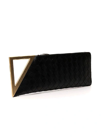 Shop Bottega Veneta Woven Clutch Bag In Black