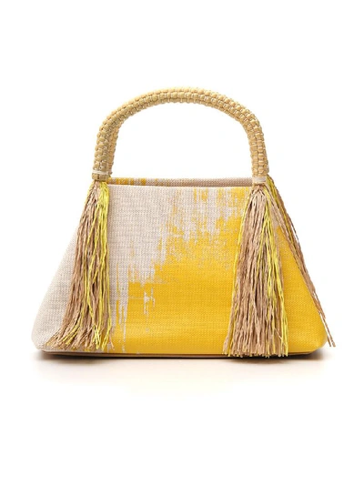 Shop Issey Miyake Tassle Tote Bag In Yellow