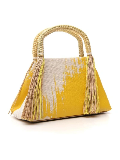 Shop Issey Miyake Tassle Tote Bag In Yellow