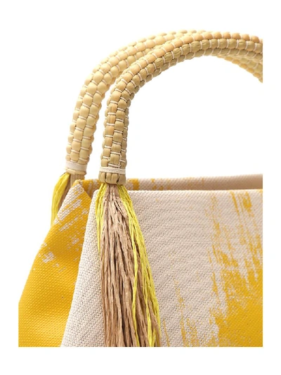 Shop Issey Miyake Tassle Tote Bag In Yellow