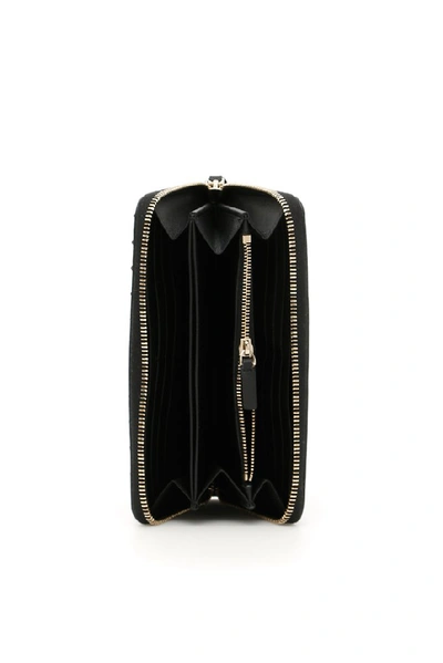Shop Valentino Garavani Rockstud Leather Wallet In Black
