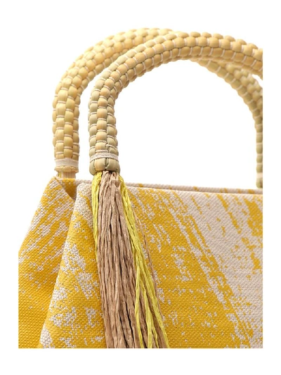 Shop Issey Miyake Tassle Tote Bag In Yellow