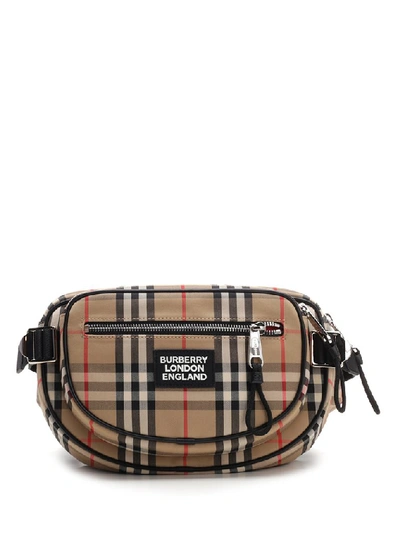Shop Burberry Checked Belt Bag In Multi
