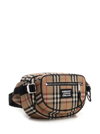 Shop Burberry Checked Belt Bag In Multi