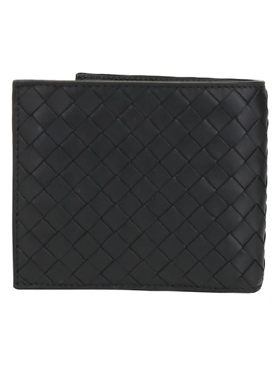 Shop Bottega Veneta Woven Bifold Wallet In Black