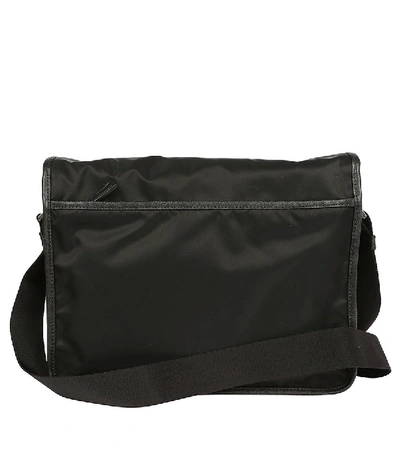 Shop Prada Buckle Nylon Crossbody Bag In Black