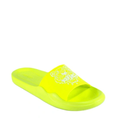 Shop Kenzo Tiger Pool Mules In Yellow